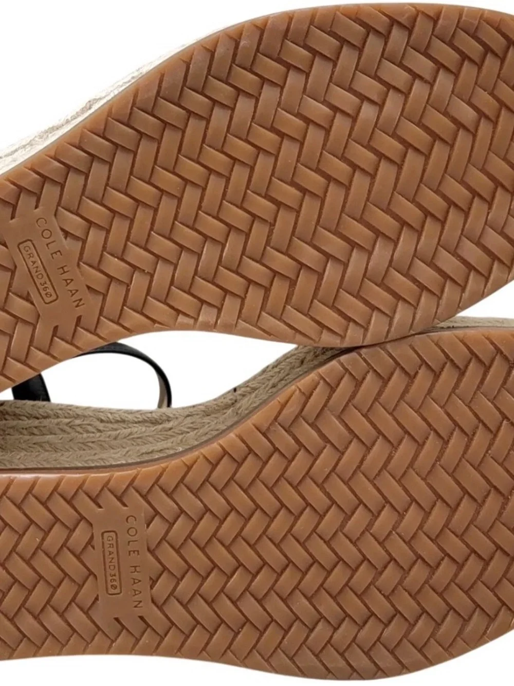 Cole Haan Black Espadrille platform Sandal 9.5 worn once w/Box